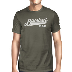 Baseball Dad Men's Dark Gray Cotton Shirt Funny Fathers Day Gifts