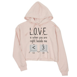 Love When You Are Beside Me Womens Crop Hoodie For Valentine's Day