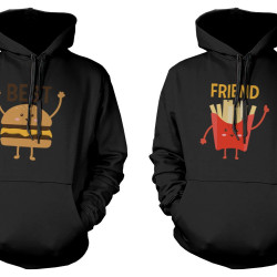 Burger and Fries BFF Hoodies Best Friend Matching Hooded Sweatshirts
