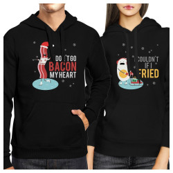 Bacon And Egg Winter Version Couple Hoodies Cute Holiday Gift Ideas